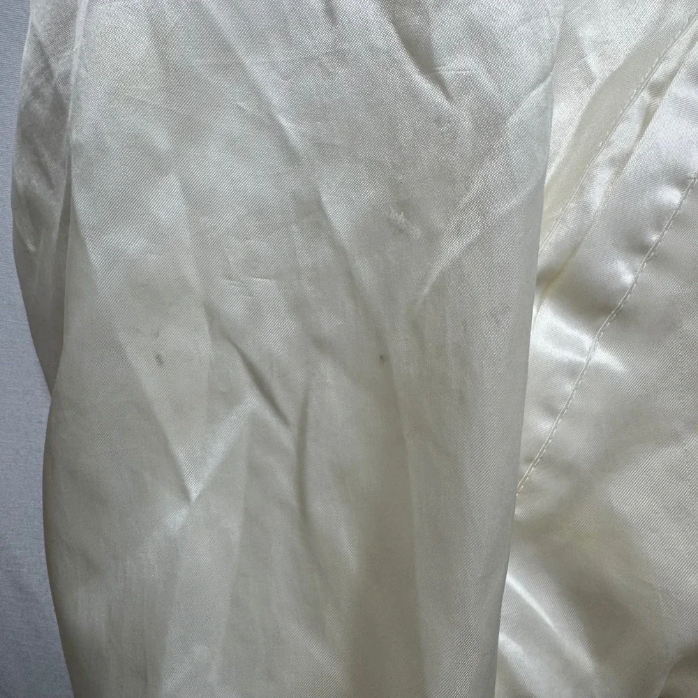 Vintage Daytona Nascar Racing Jacket Cream Satin Bomber Menswear Sz M/L‎